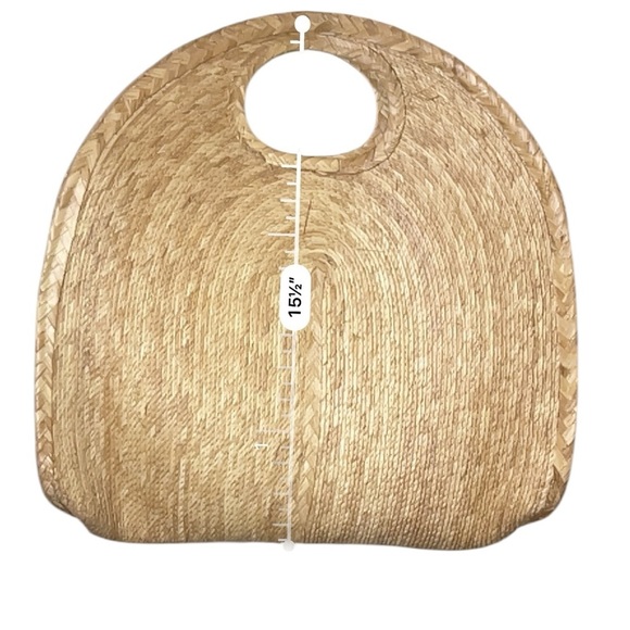 Woven tote handheld minimalist light straw color summer beach carry all - Picture 4 of 7